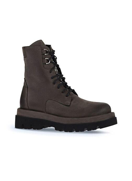 Bueno Shoes Gri Nubuk Kadın Dolgu Topuklu Bot 01wv1000 - Görsel 4