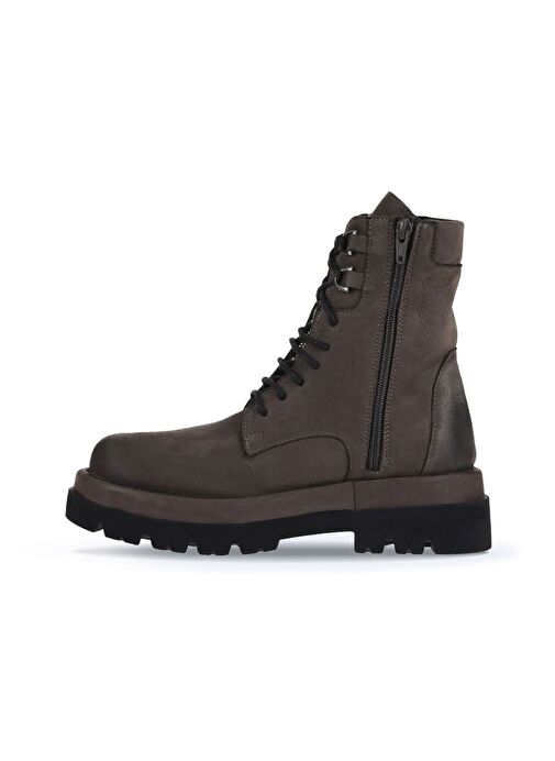 Bueno Shoes Gri Nubuk Kadın Dolgu Topuklu Bot 01wv1000 - Görsel 5