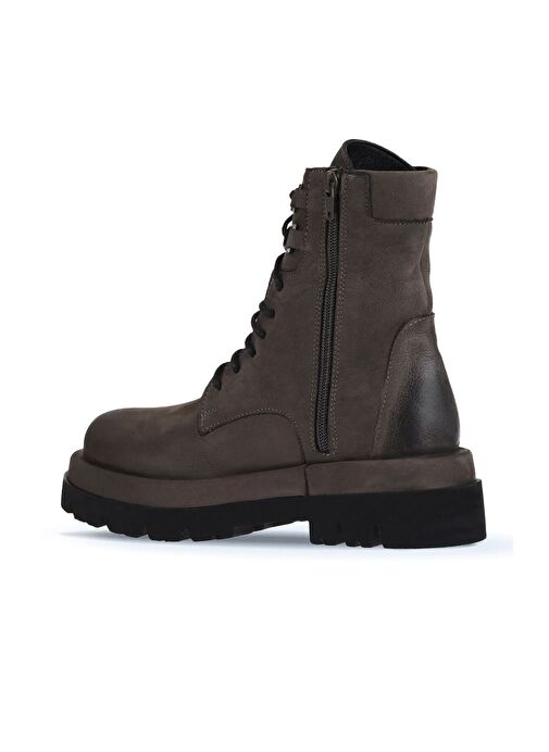 Bueno Shoes Gri Nubuk Kadın Dolgu Topuklu Bot 01wv1000 - Görsel 6