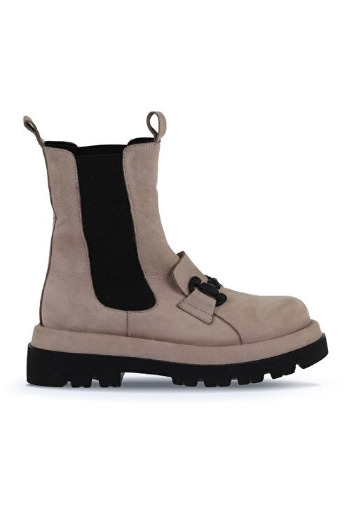 Bueno Shoes Vizon Nubuk Kadın Dolgu Topuklu Bot 01wv1003 - Görsel 2