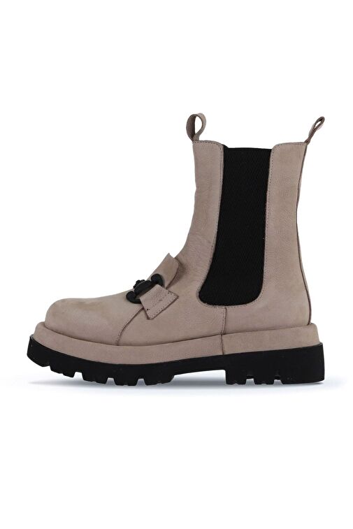 Bueno Shoes Vizon Nubuk Kadın Dolgu Topuklu Bot 01wv1003 - Görsel 4