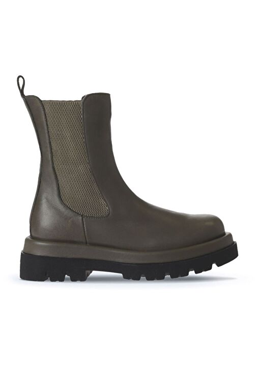 Bueno Shoes Haki Deri Kadın Düz Bot 01wv1007 - Görsel 2