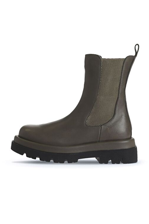 Bueno Shoes Haki Deri Kadın Düz Bot 01wv1007 - Görsel 4