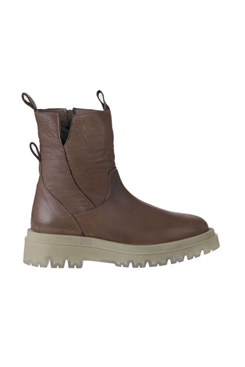 Bueno Shoes Gri Deri Kadın Düz Bot 01wv1501 - Görsel 2