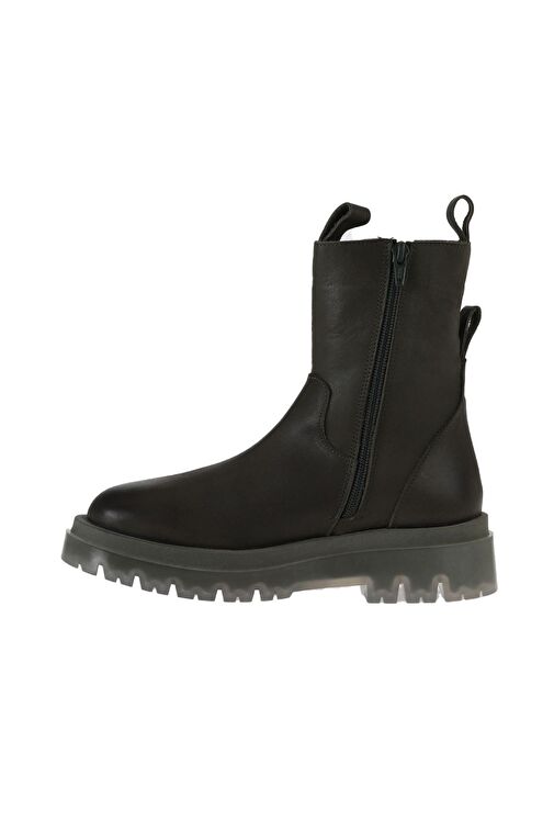 Bueno Shoes Haki Deri Kadın Düz Bot 01wv1501 - Görsel 4