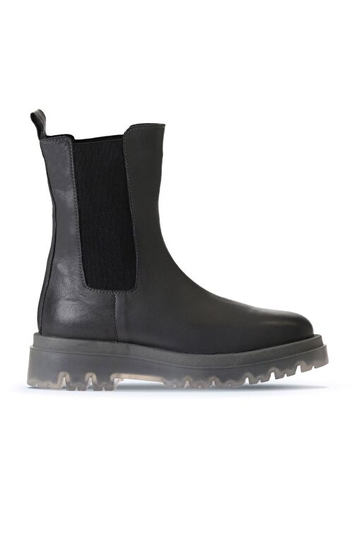 Bueno Shoes Gri Deri Kadın Dolgu Topuklu Bot 01wv1510 - Görsel 2