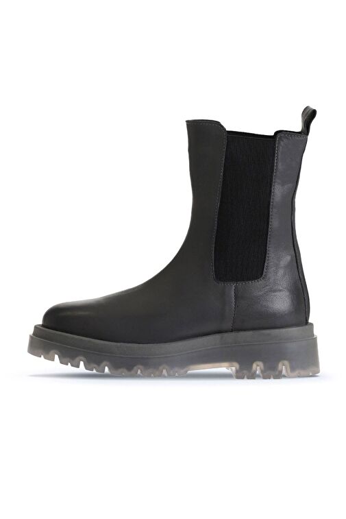 Bueno Shoes Gri Deri Kadın Dolgu Topuklu Bot 01wv1510 - Görsel 4