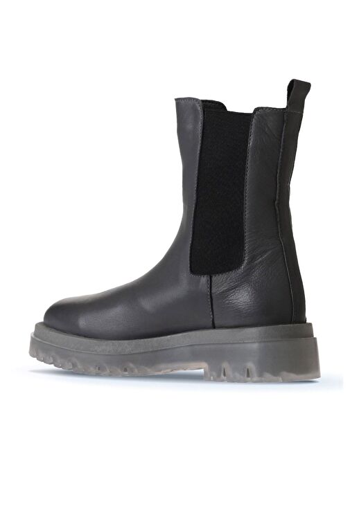 Bueno Shoes Gri Deri Kadın Dolgu Topuklu Bot 01wv1510 - Görsel 5
