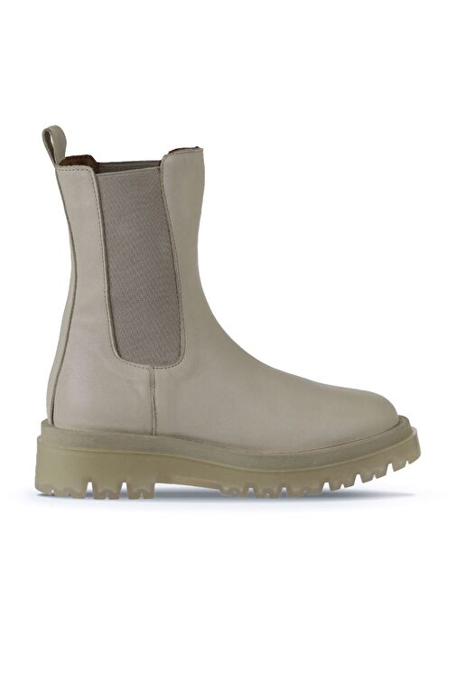 Bueno Shoes Bej Deri Kadın Dolgu Topuklu Bot 01wv1510 - Görsel 2