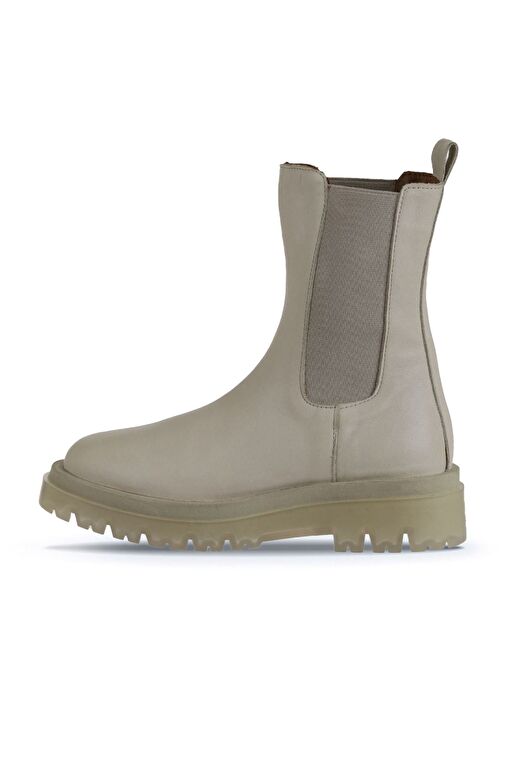 Bueno Shoes Bej Deri Kadın Dolgu Topuklu Bot 01wv1510 - Görsel 4