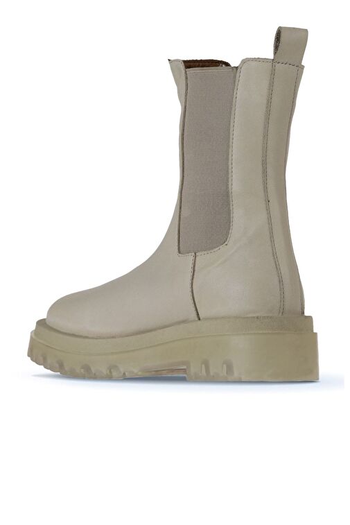 Bueno Shoes Bej Deri Kadın Dolgu Topuklu Bot 01wv1510 - Görsel 5