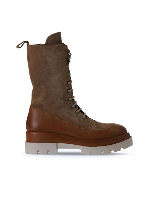 Bueno Shoes Taba Deri-süet Kadın Dolgu Topuklu Bot 01wv2901 - Görsel 2