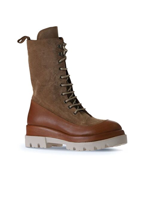 Bueno Shoes Taba Deri-süet Kadın Dolgu Topuklu Bot 01wv2901 - Görsel 3