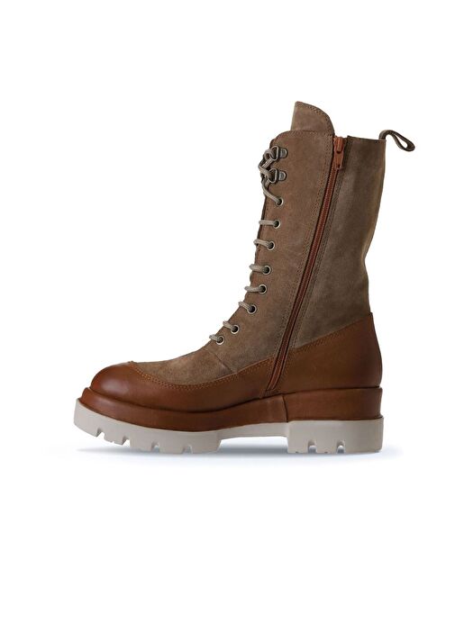 Bueno Shoes Taba Deri-süet Kadın Dolgu Topuklu Bot 01wv2901 - Görsel 4