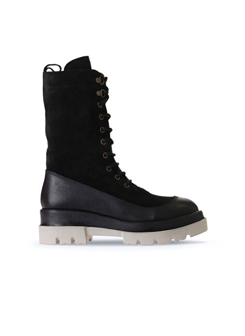 Bueno Shoes Siyah Deri-süet Kadın Dolgu Topuklu Bot 01wv2901 - Görsel 2