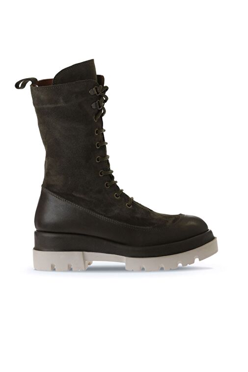 Bueno Shoes Haki Deri-süet Kadın Dolgu Topuklu Bot 01wv2901 - Görsel 2