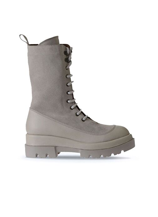 Bueno Shoes Bej Deri-süet Kadın Dolgu Topuklu Bot 01wv2901 - Görsel 2