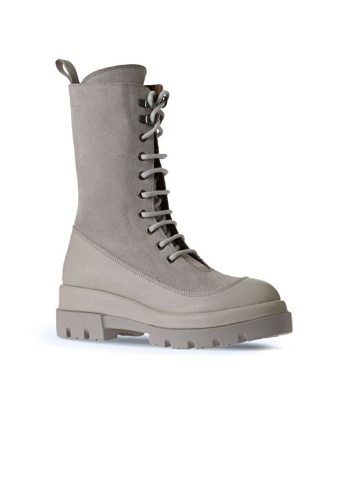 Bueno Shoes Bej Deri-süet Kadın Dolgu Topuklu Bot 01wv2901 - Görsel 3