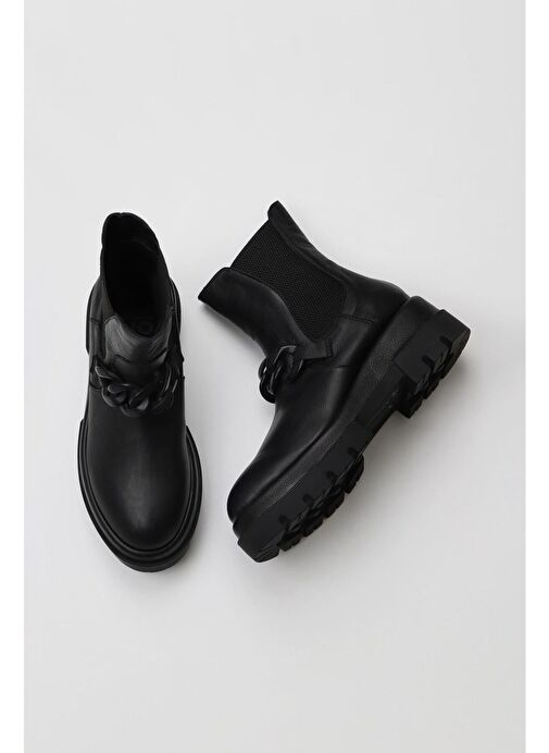 Bueno Shoes Siyah Deri Kadın Topuklu Bot 01wv2910 - Görsel 2