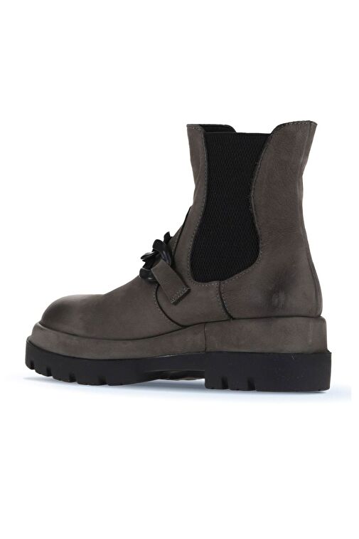 Bueno Shoes Gri Koyu Nubuk Kadın Topuklu Bot 01wv2910 - Görsel 6