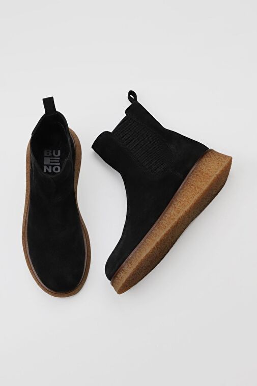 Bueno Shoes Siyah Süet Kadın Düz Bot 01wv5203 - Görsel 3