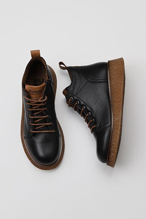 Bueno Shoes Siyah Deri Kadın Düz Bot 01wv5204 - Görsel 3