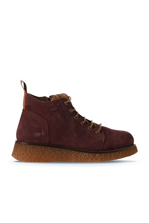 Bueno Shoes Bordo Süet Kadın Düz Bot 01wv5204 - Görsel 2