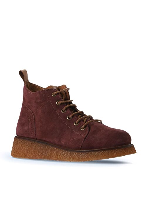 Bueno Shoes Bordo Süet Kadın Düz Bot 01wv5204 - Görsel 4