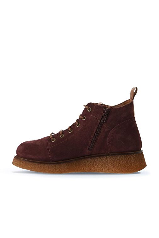 Bueno Shoes Bordo Süet Kadın Düz Bot 01wv5204 - Görsel 5