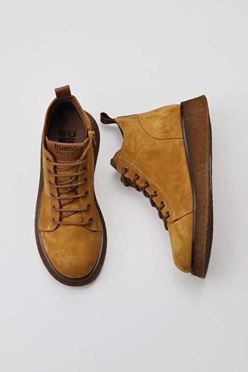 Bueno Shoes Sarı Süet Kadın Düz Bot 01wv5204 - Görsel 3