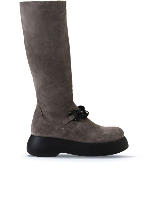 Bueno Shoes Vizon Süet Kadın Dolgu Topuklu Çizme 01wv5302 - Görsel 2