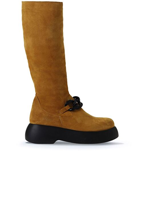 Bueno Shoes Sarı Süet Kadın Dolgu Topuklu Çizme 01wv5302 - Görsel 2