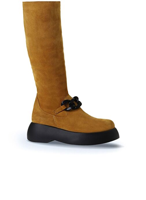 Bueno Shoes Sarı Süet Kadın Dolgu Topuklu Çizme 01wv5302 - Görsel 3