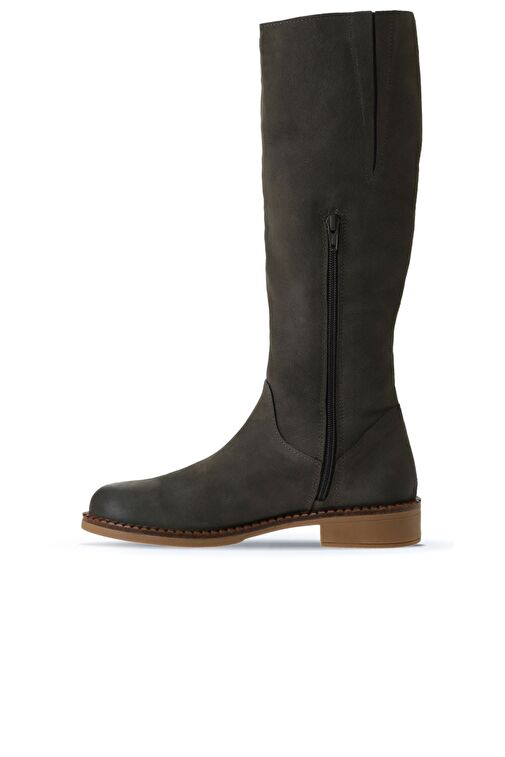 Bueno Shoes Haki Koyu Nubuk Kadın Çizme 01wv6000 - Görsel 4