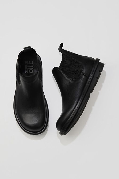 Bueno Shoes Siyah Deri Kadın Düz Bot 01wv7500 - Görsel 6