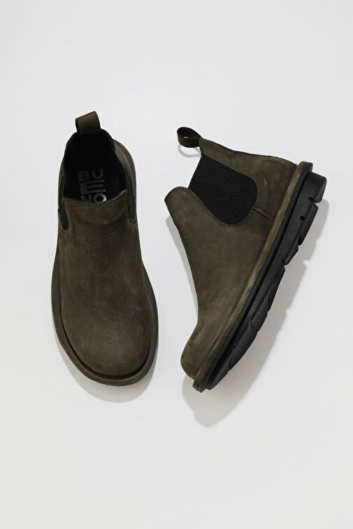 Bueno Shoes Haki Koyu Nubuk Kadın Düz Bot 01wv7500 - Görsel 6