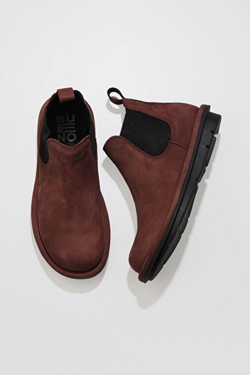 Bueno Shoes Bordo Koyu Nubuk Kadın Düz Bot 01wv7500 - Görsel 2