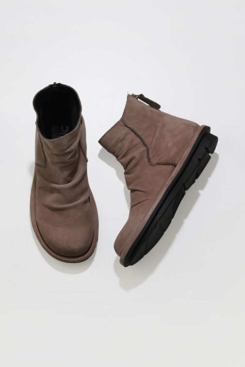 Bueno Shoes Bej Nubuk Kadın Düz Bot 01wv7503 - Görsel 2