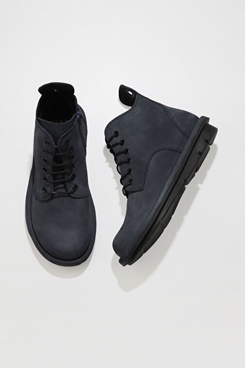 Bueno Shoes Mavi Nubuk Kadın Düz Bot 01wv7504 - Görsel 2