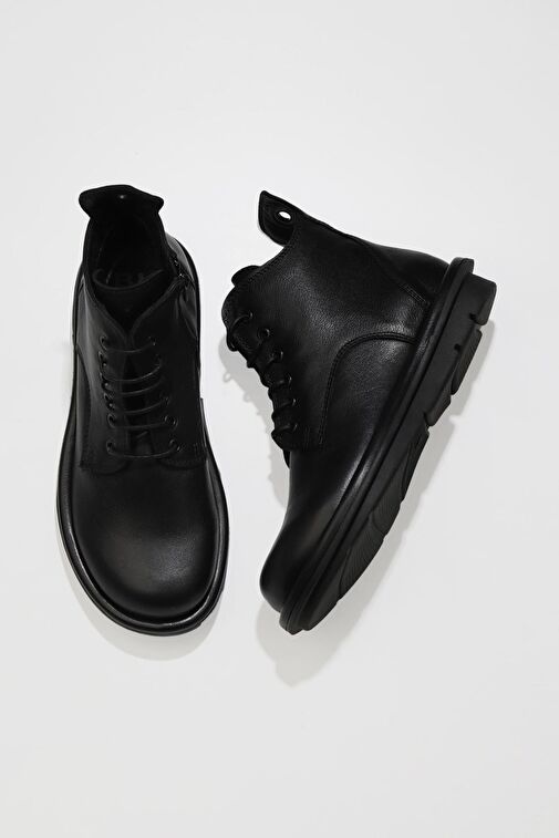 Bueno Shoes Siyah Deri Kadın Düz Bot 01wv7504 - Görsel 2