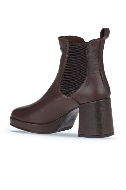 Bueno Shoes Kahverengi Deri Kadın Topuklu Bot 01wv8100 - Görsel 5