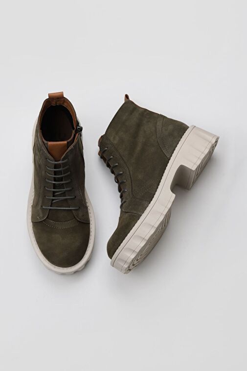 Bueno Shoes Haki Süet Kadın Topuklu Bot 01wv9000 - Görsel 2