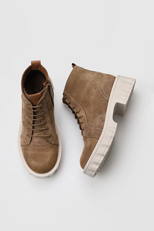 Bueno Shoes Taba Süet Kadın Topuklu Bot 01wv9000 - Görsel 2