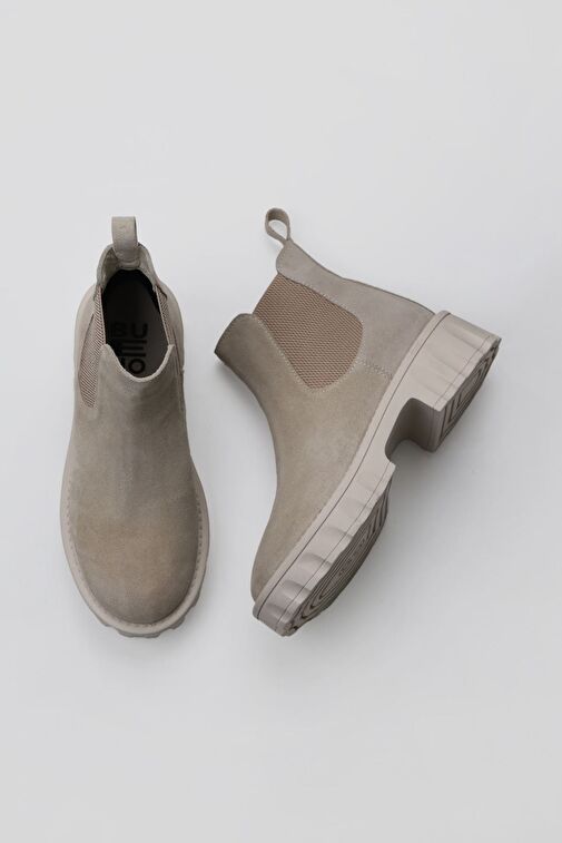 Bueno Shoes Bej Süet Kadın Dolgu Topuklu Bot 01wv9002 - Görsel 2