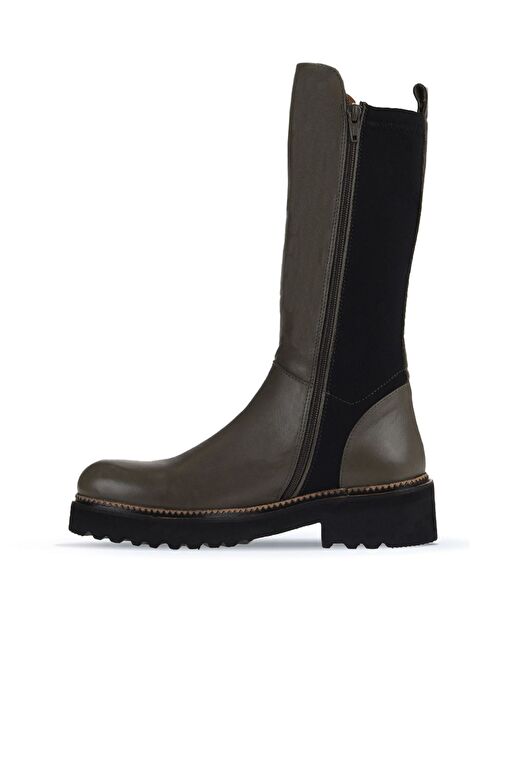 Bueno Shoes Haki Deri Kadın Düz Çizme 01wt0803 - Görsel 3