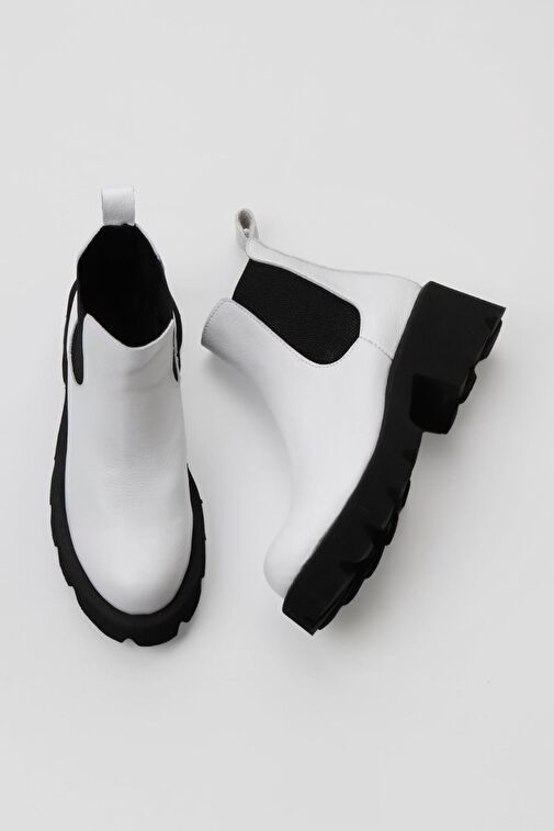 Bueno Shoes Beyaz Flotter Deri Kadın Topuklu Bot 01wt1705 - Görsel 2