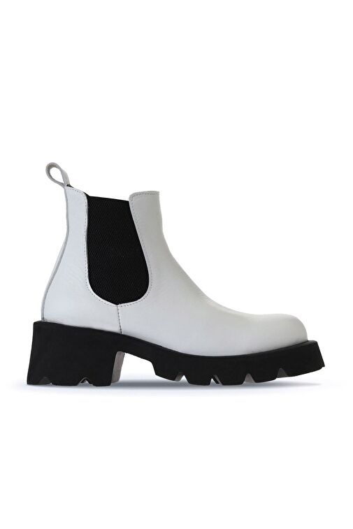 Bueno Shoes Beyaz Flotter Deri Kadın Topuklu Bot 01wt1705 - Görsel 3