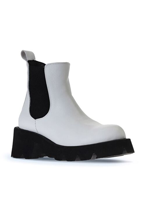 Bueno Shoes Beyaz Flotter Deri Kadın Topuklu Bot 01wt1705 - Görsel 4