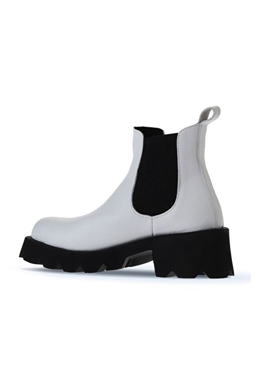 Bueno Shoes Beyaz Flotter Deri Kadın Topuklu Bot 01wt1705 - Görsel 6
