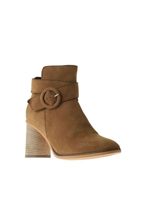Bueno Shoes Taba Açık Nubuk Kadın Topuklu Bot 01wr5500 - Görsel 4